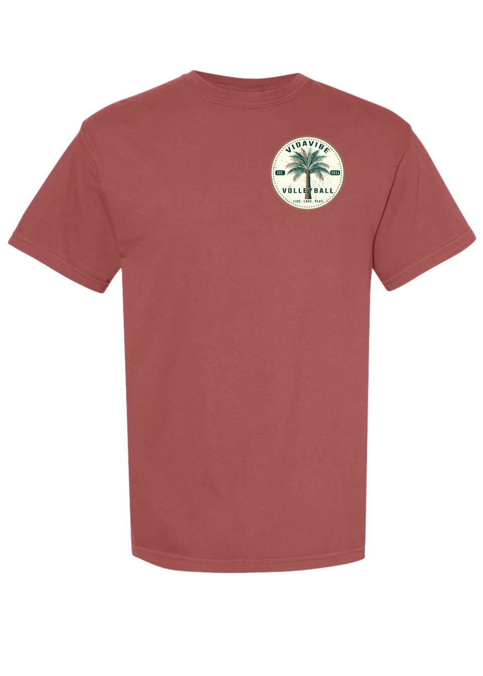 Volleyball Palm Tree Maroon Tee